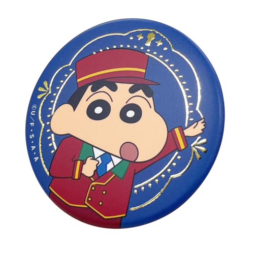 クレヨンしんちゃん　レトロ　缶バッジ クレヨンしんちゃん 箔押し缶バッジ（ランダム6種）アクションホテル